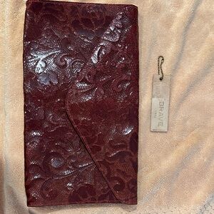 Brave Red Textured Clutch
